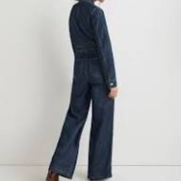 Madewell Denim Tailored Jumpsuit in Norvell Wash Size 10 - Picture 3 of 10